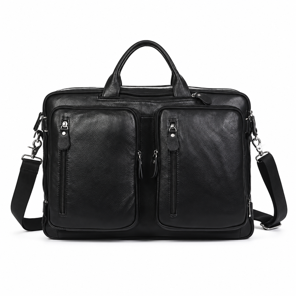 Classic Black Travel Bag With Pockets-4