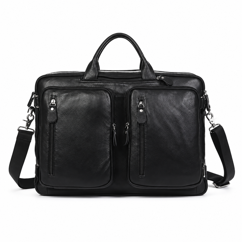 Classic Black Travel Bag With Pockets-4