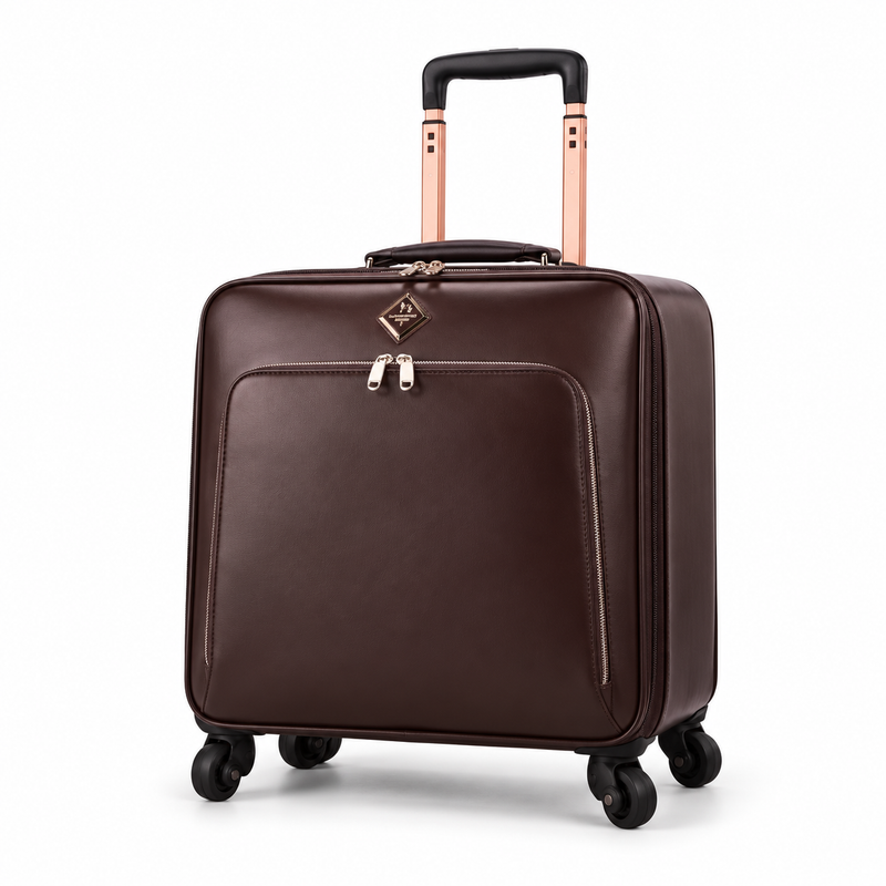 Coffee Brown Business Travel Rolling Bag-2