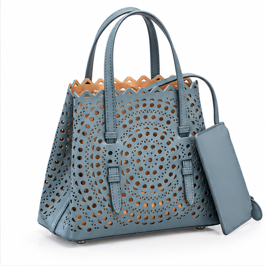 Elegant Laser Cut Tote Handbag Set-1