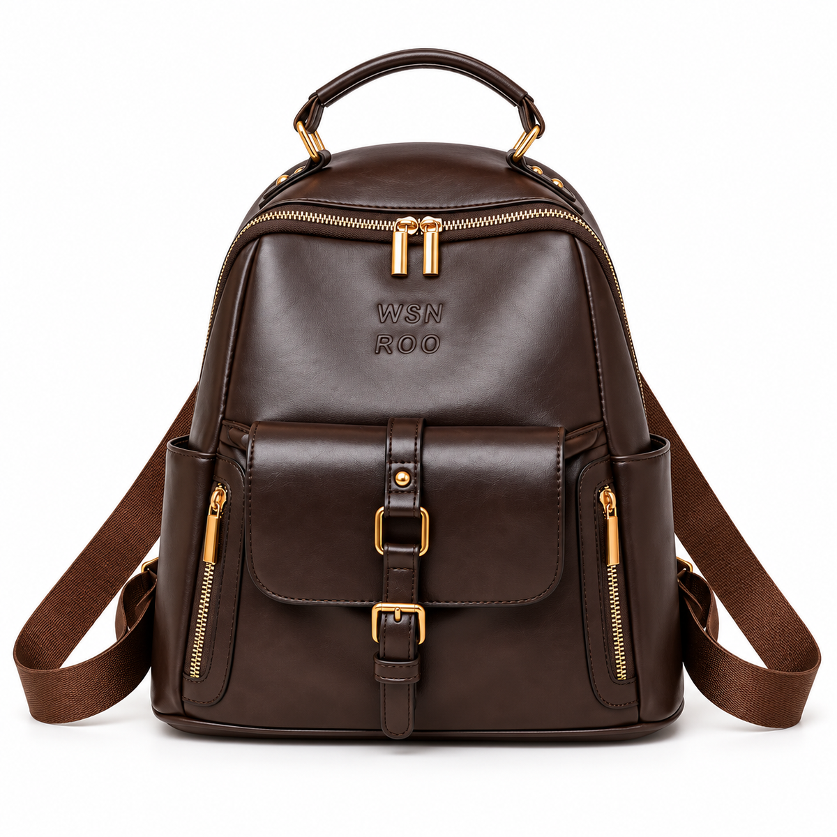 Elegant Chocolate Brown Everyday Fashion Backpack-4