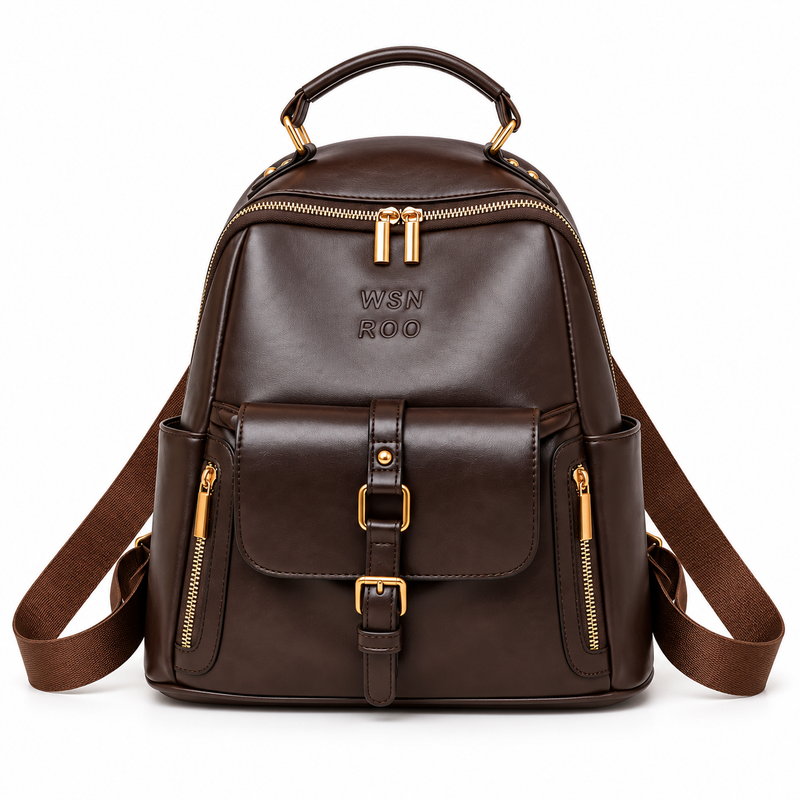Elegant Chocolate Brown Everyday Fashion Backpack-4