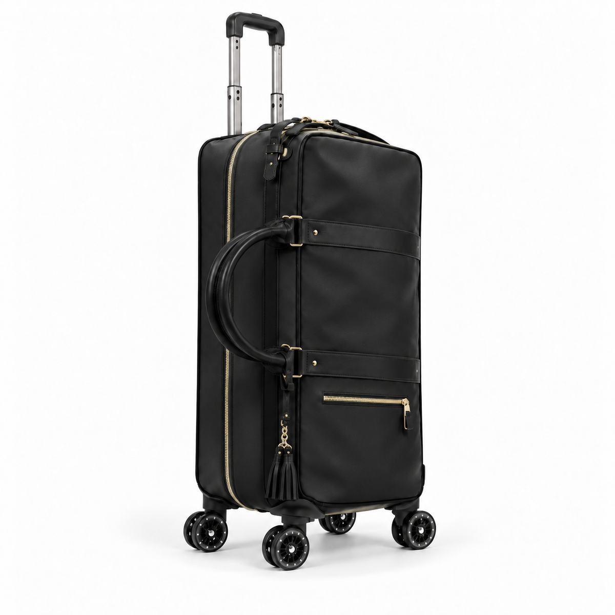 Black Rolling Duffel Travel Trolley Bag-1