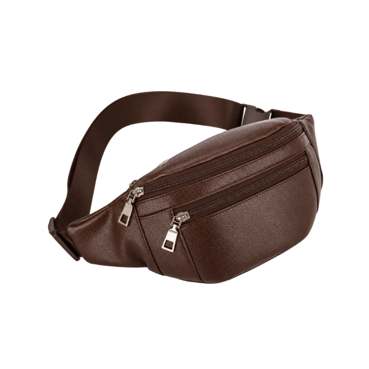 Coffee Brown Textured Adjustable Waist Bag-1