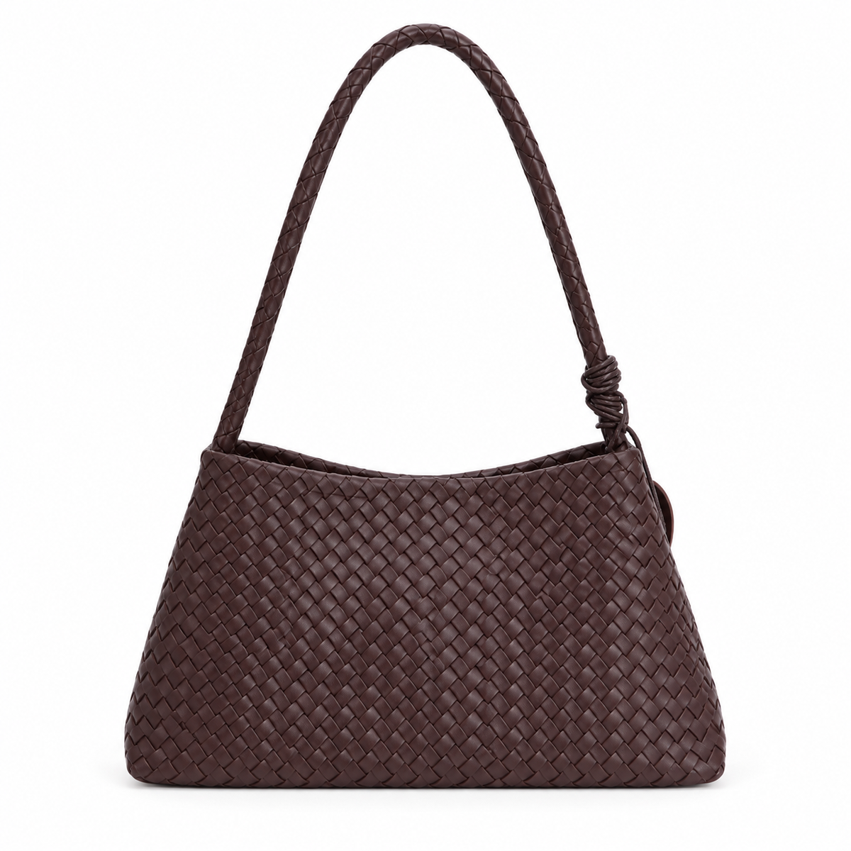 Chocolate Brown Woven Shoulder Bag Set-2