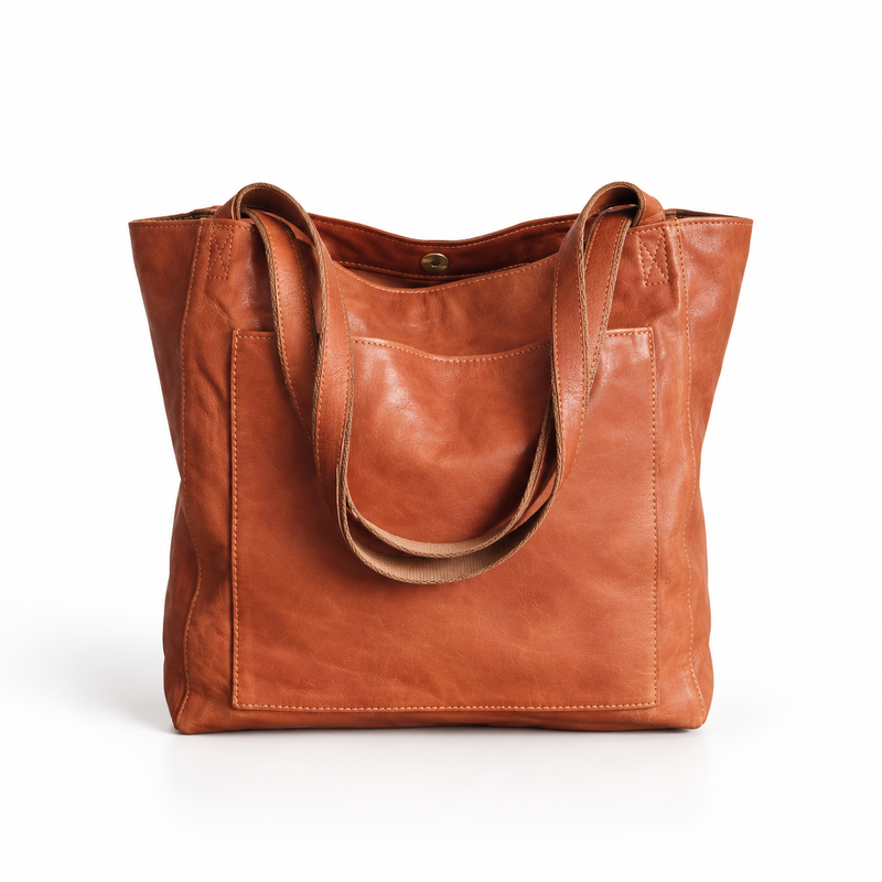 Vintage Brown Leather Everyday Shoulder Tote-4