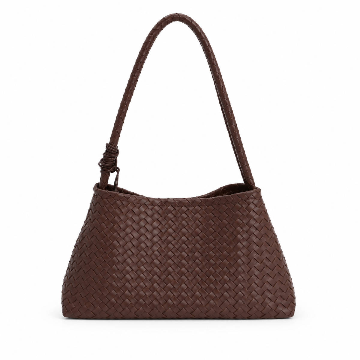 Mud Colour Woven Braided Shoulder Bag-2