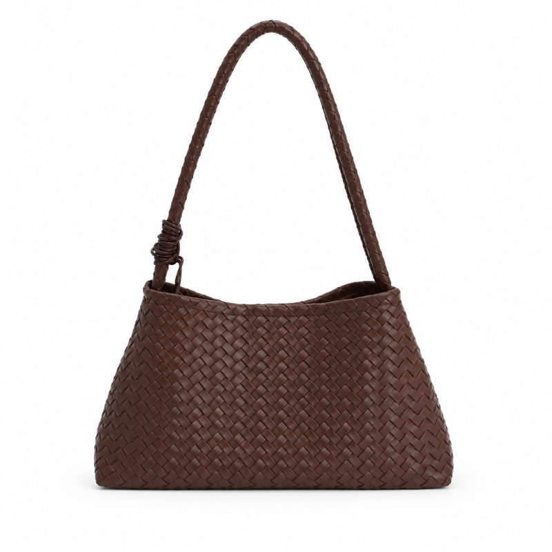 Mud Colour Woven Braided Shoulder Bag-2