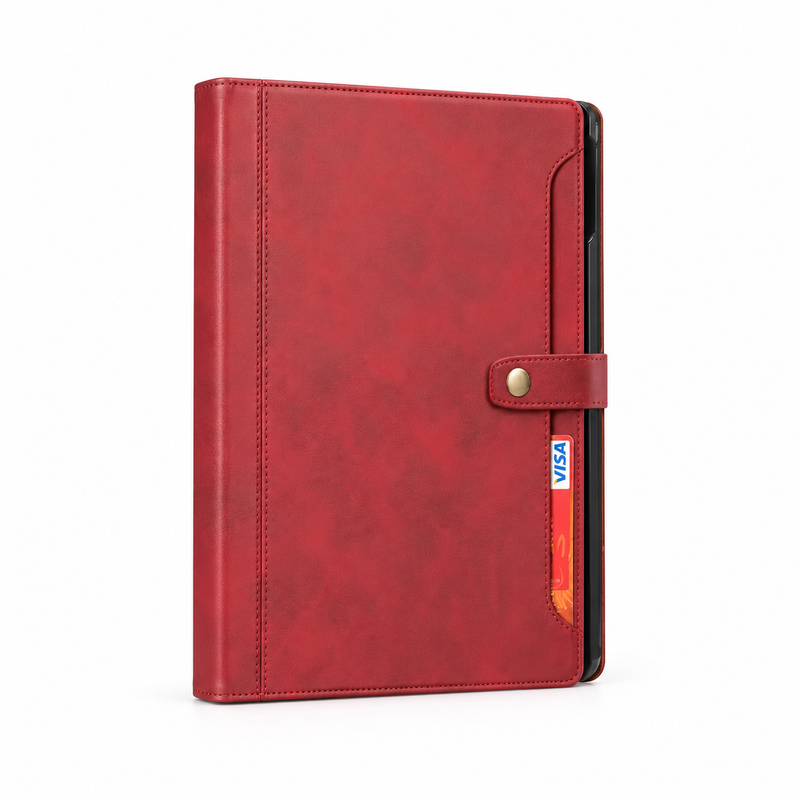 Red Tablet Folio With Snap Closure-1