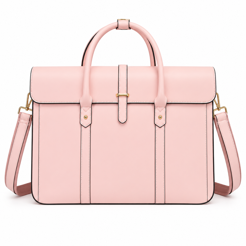 Blush Pink Leather Bow Laptop Bag-2