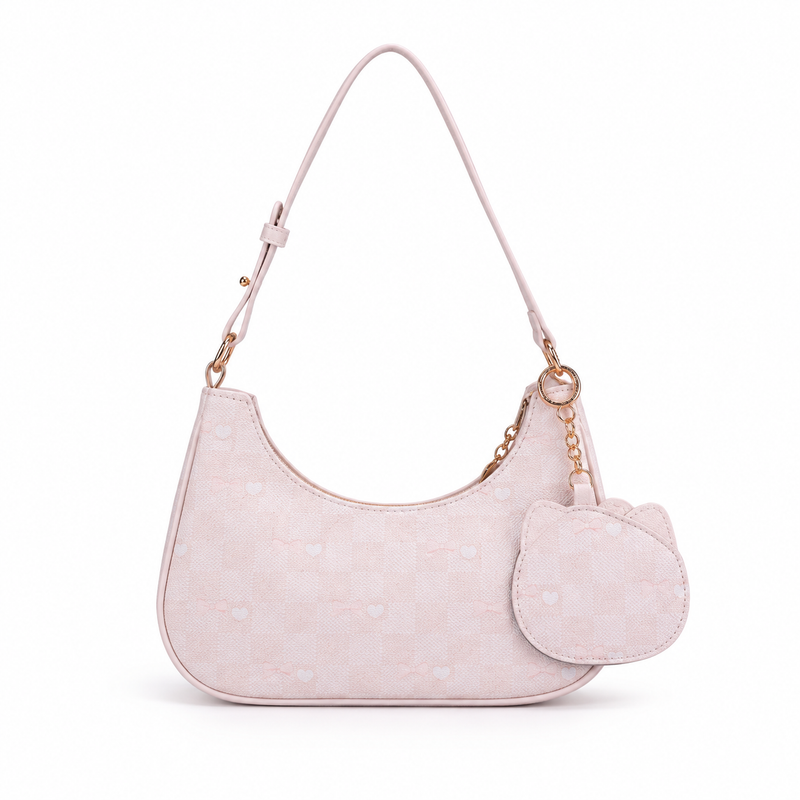 Blush Pink Vegan Leather Shoulder Bag-2