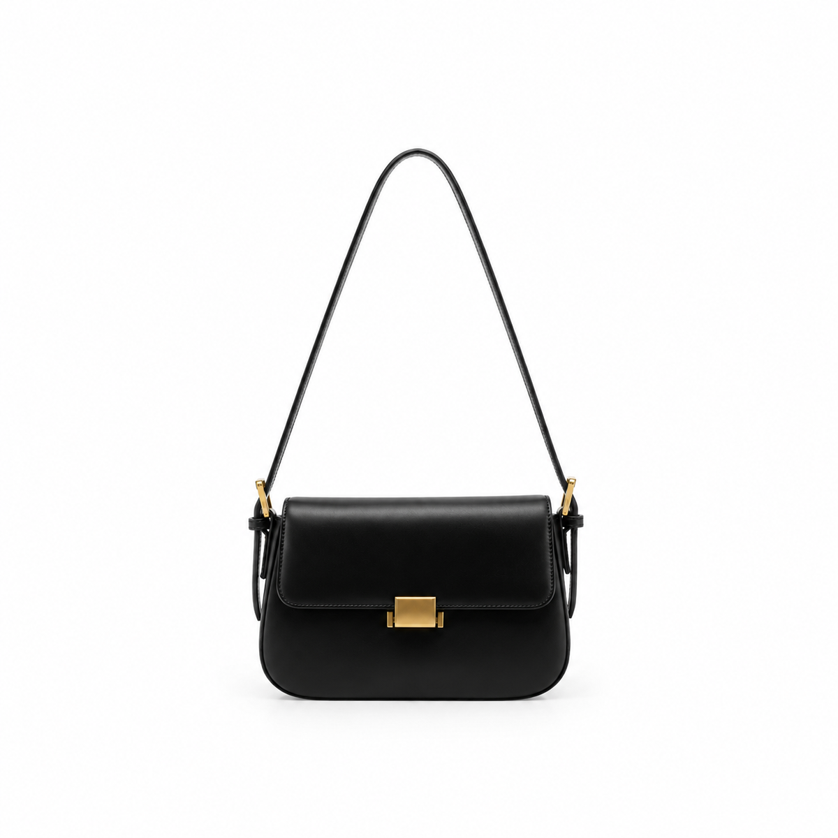 Elegant Black Structured Shoulder Bag-2