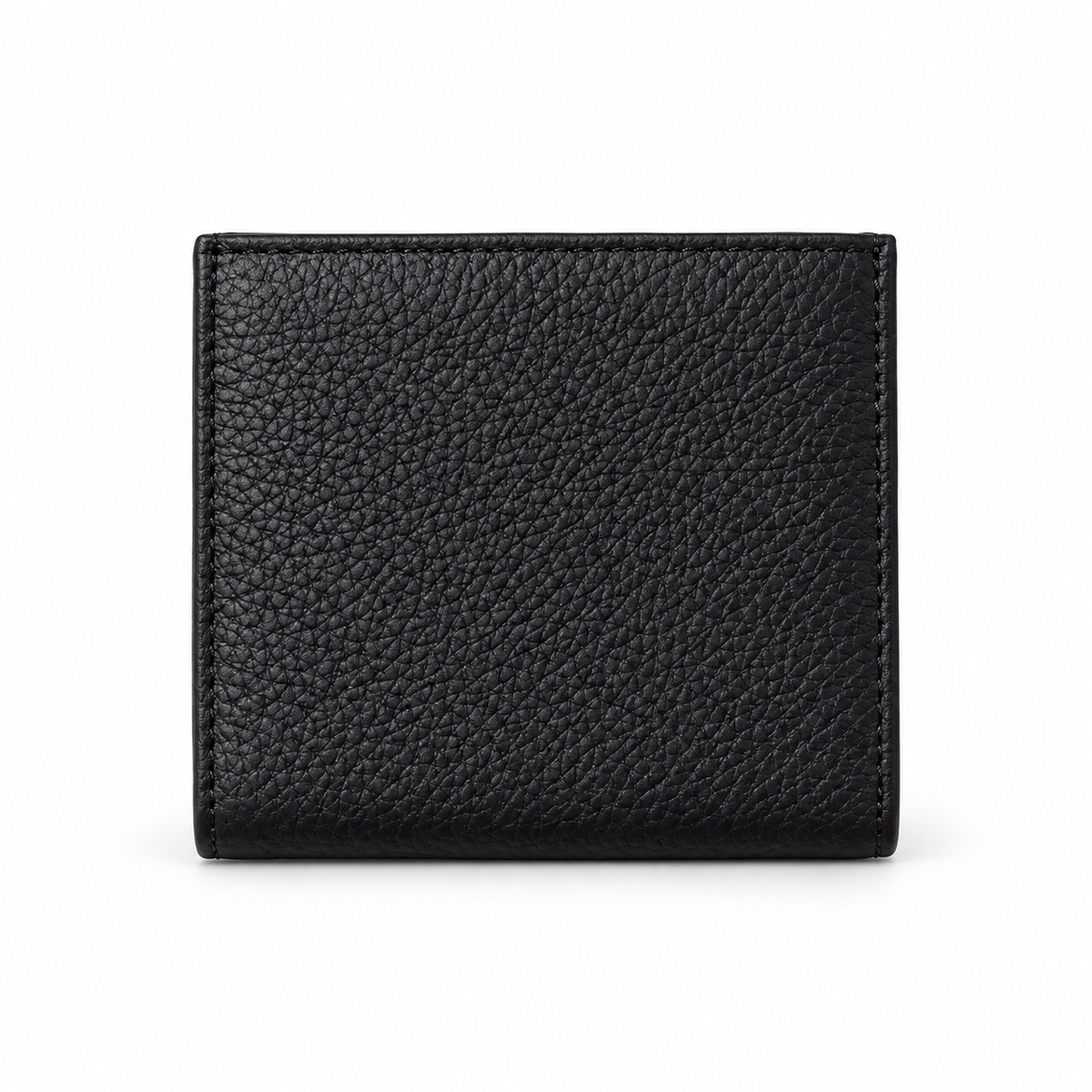 Black Pebbled Card Wallet With Snap-4