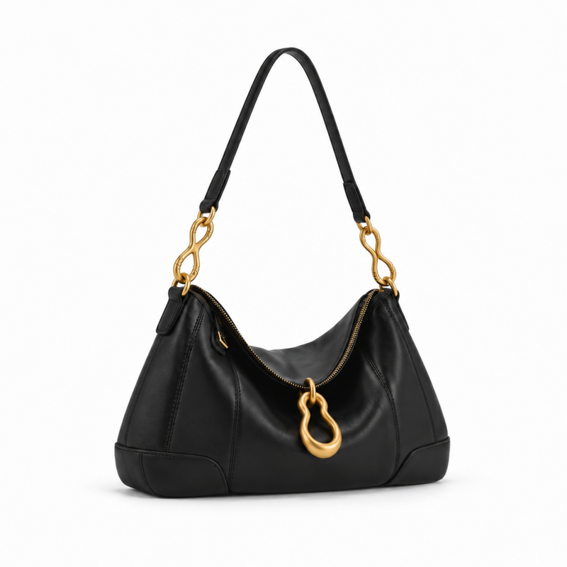 Elegant Black Hobo Shoulder Handbag Design-1