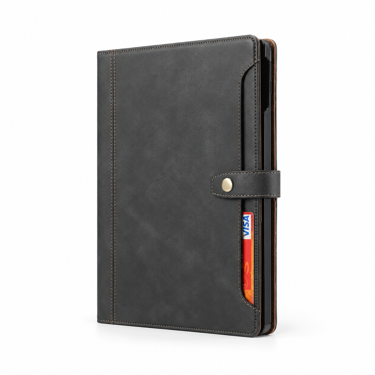 Charcoal Grey Tablet Folio With Closure-3