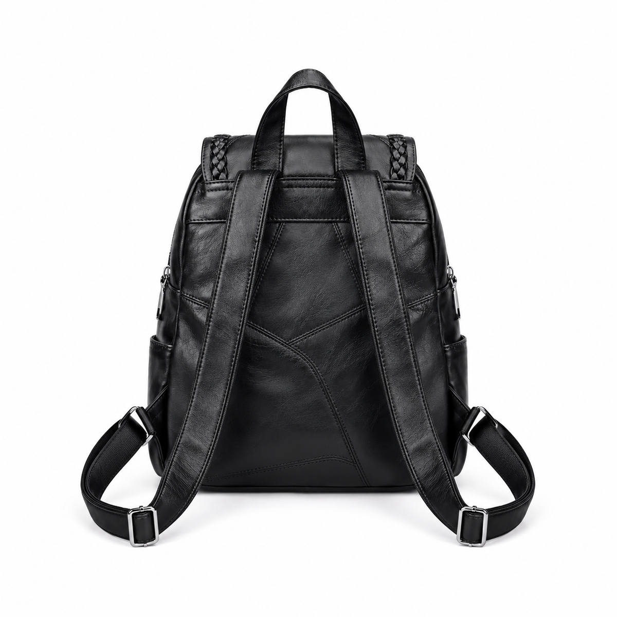 Black Braided Trim Tassel Fashion Backpack-2