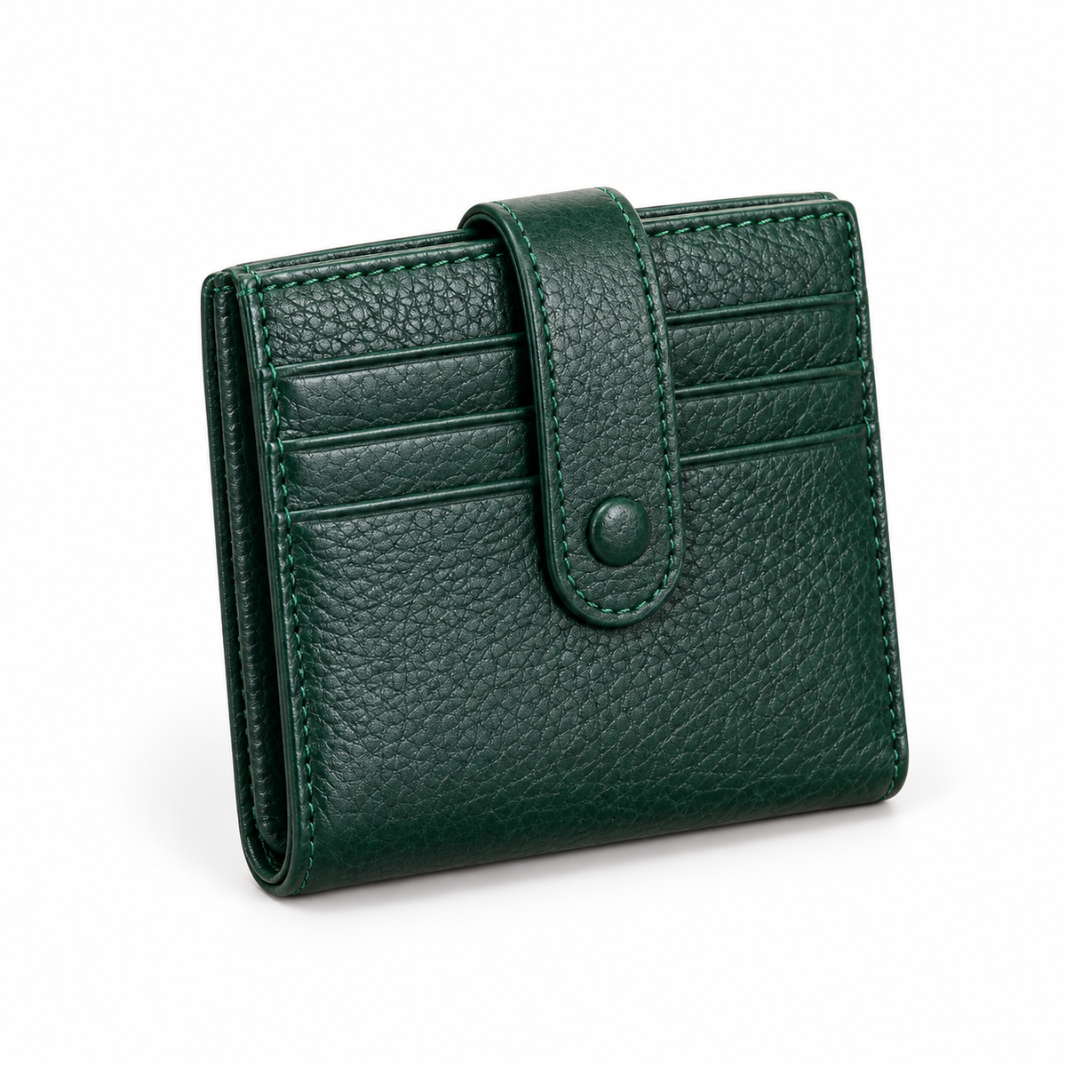 Forest Green Textured Snap Closure Wallet-1