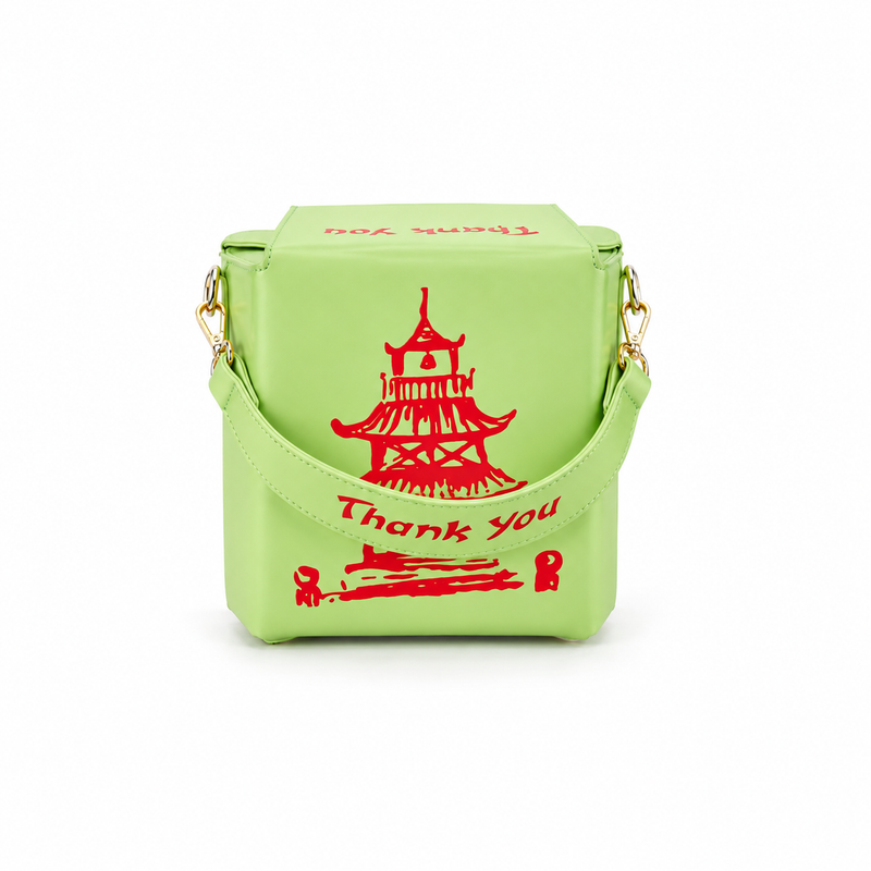 Light Green Pagoda Print Shoulder Bag-3