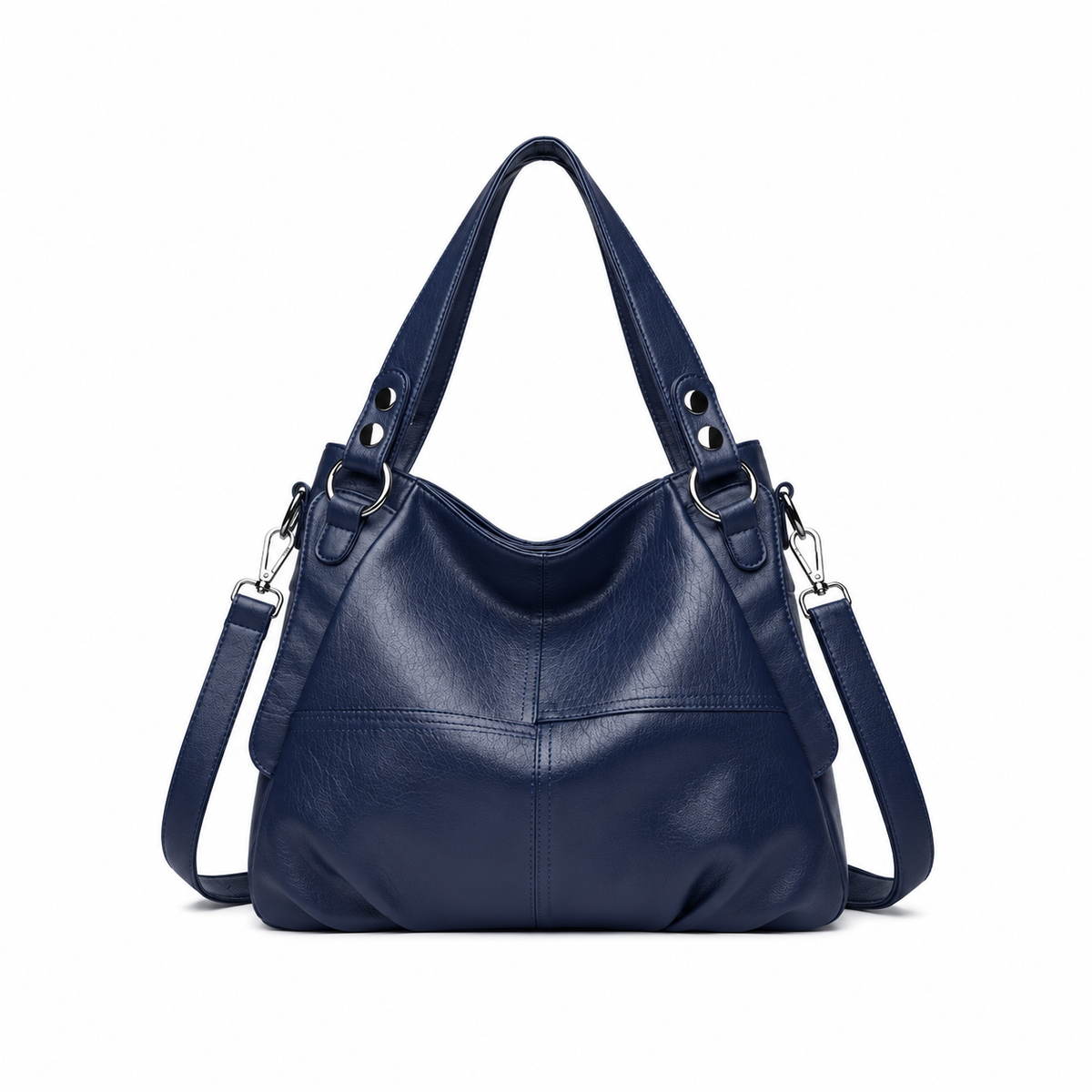 Navy Blue Textured Everyday Hobo Handbag