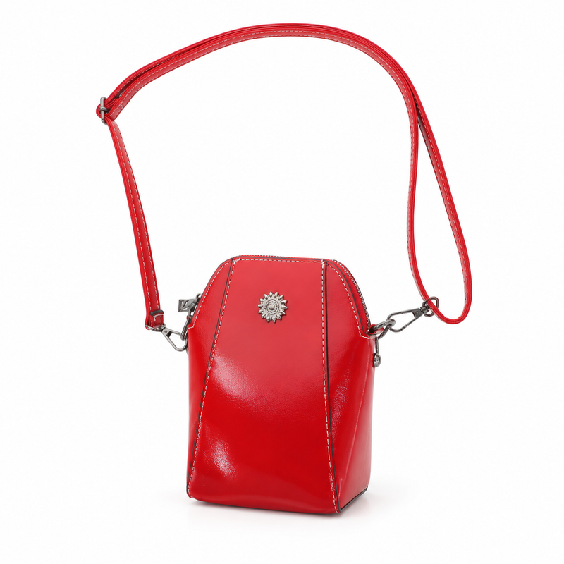 Elegant Red Crossbody Bag With Medallion-3