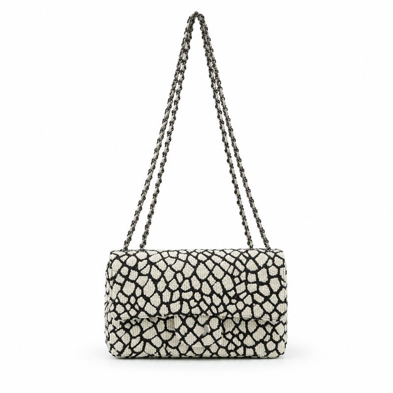 Textured Chain Strap Flap Shoulder Bag-4