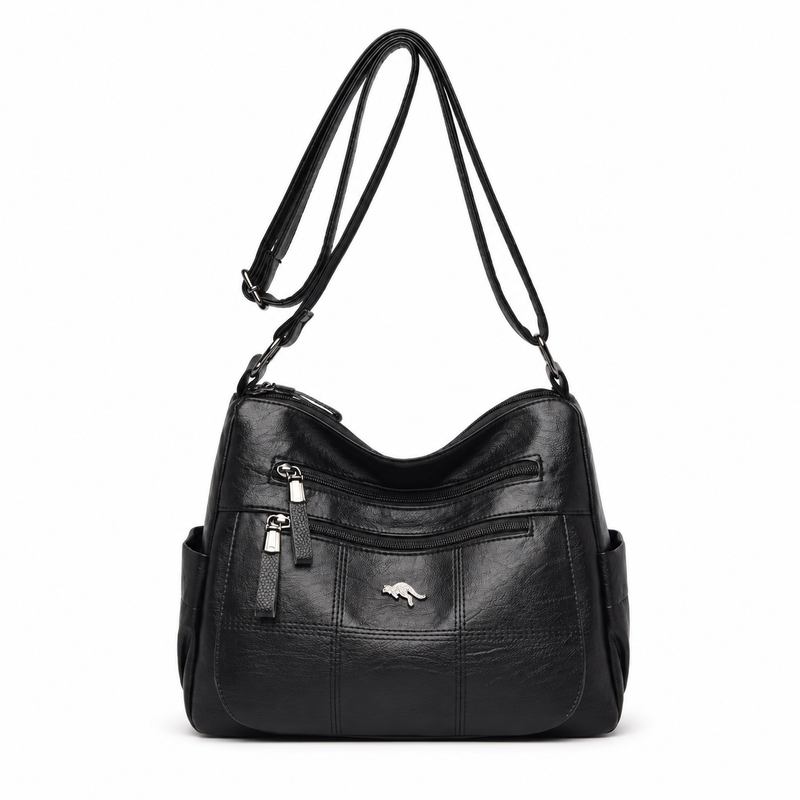 Classic Black Multi Pocket Crossbody Bag-4