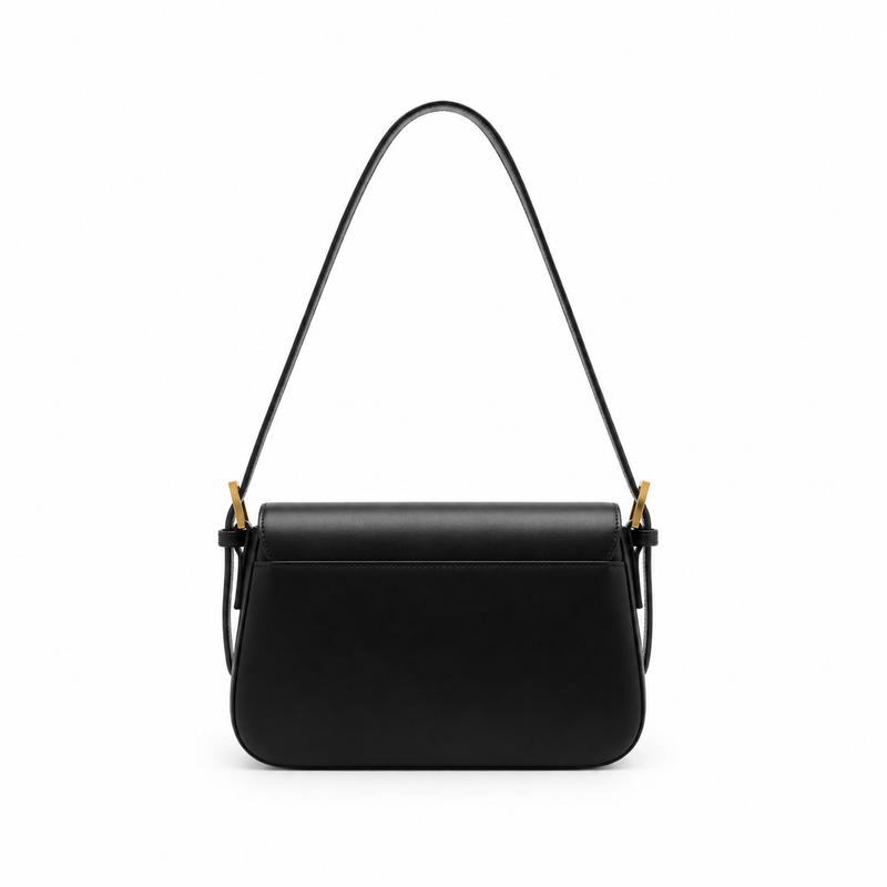 Elegant Black Structured Shoulder Bag-4