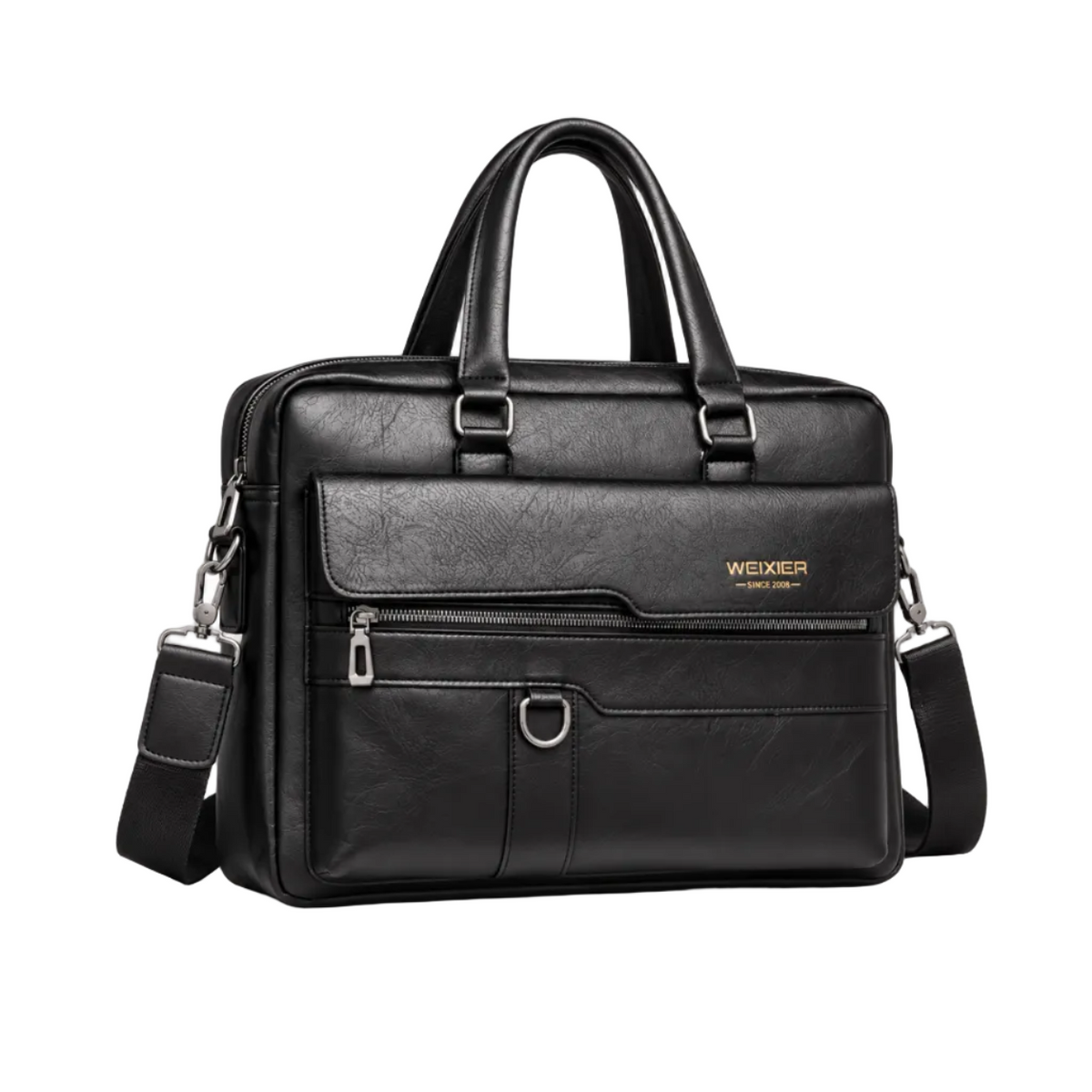 Classic Black Leather Briefcase For Professionals-1