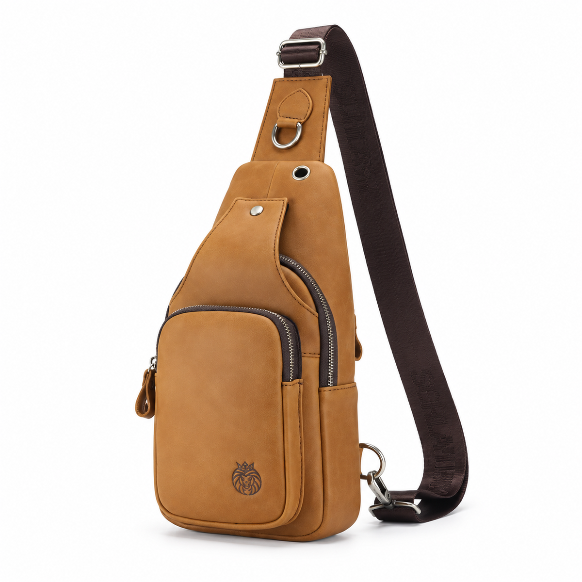 Tan Sling Bag With Adjustable Strap-3