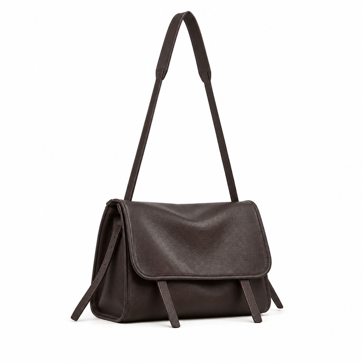 Women’s Espresso Brown Textured Messenger Bag