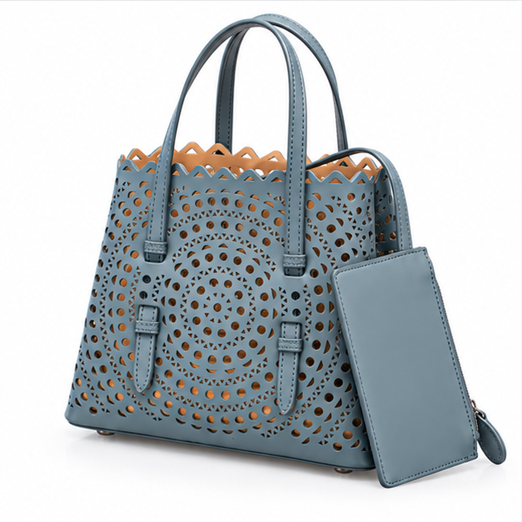 Elegant Laser Cut Tote Handbag Set-3