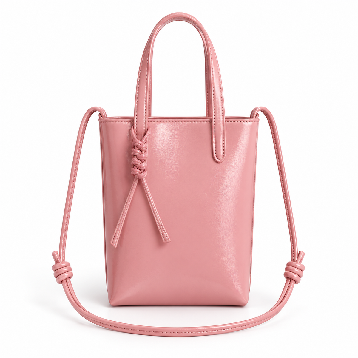 Elegant Blush Pink Knotted Crossbody Bag-2