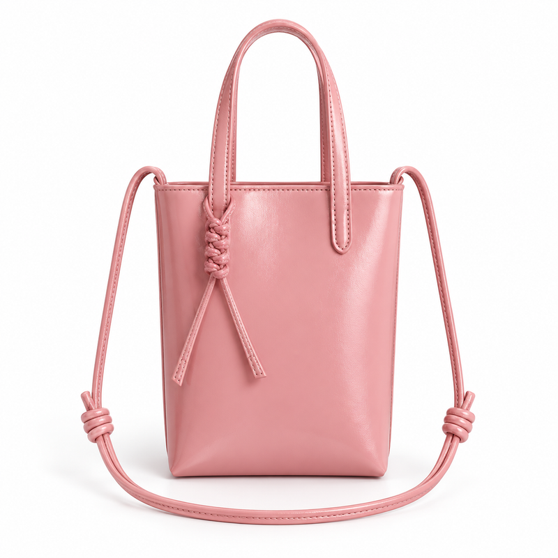 Elegant Blush Pink Knotted Crossbody Bag-2