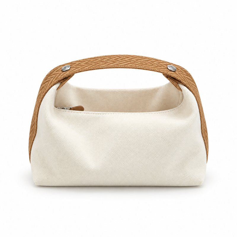 Camel Strap Minimalist Canvas Handbag Purse-4