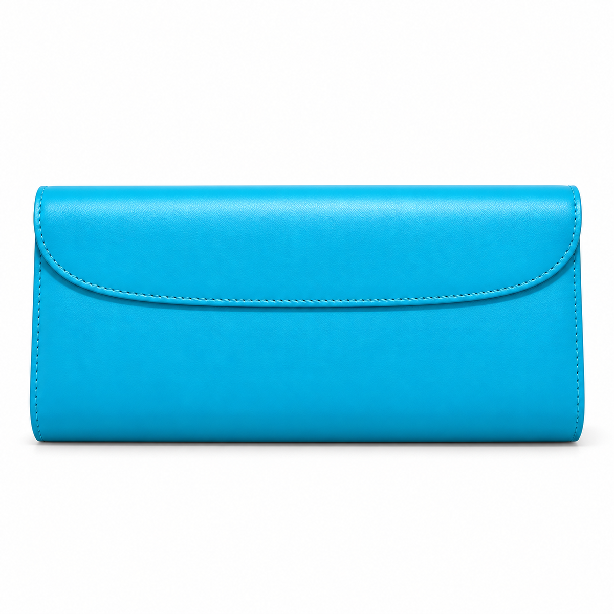 Turquoise Clutch With Sculptural Gold Detail-2