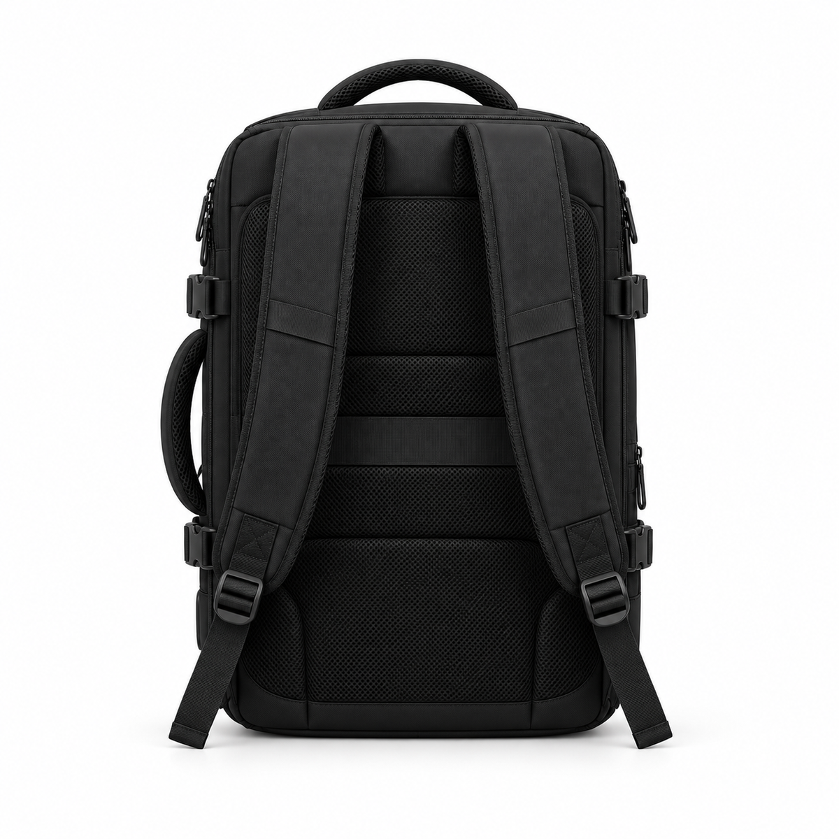 Black Camera Backpack With Multiple Compartments-2