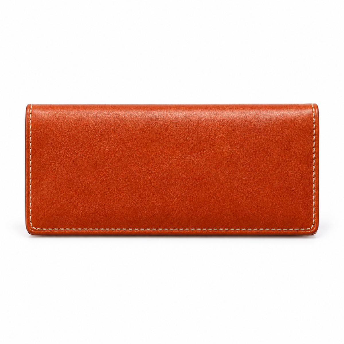 Cognac Long Wallet With Clover Detail-2