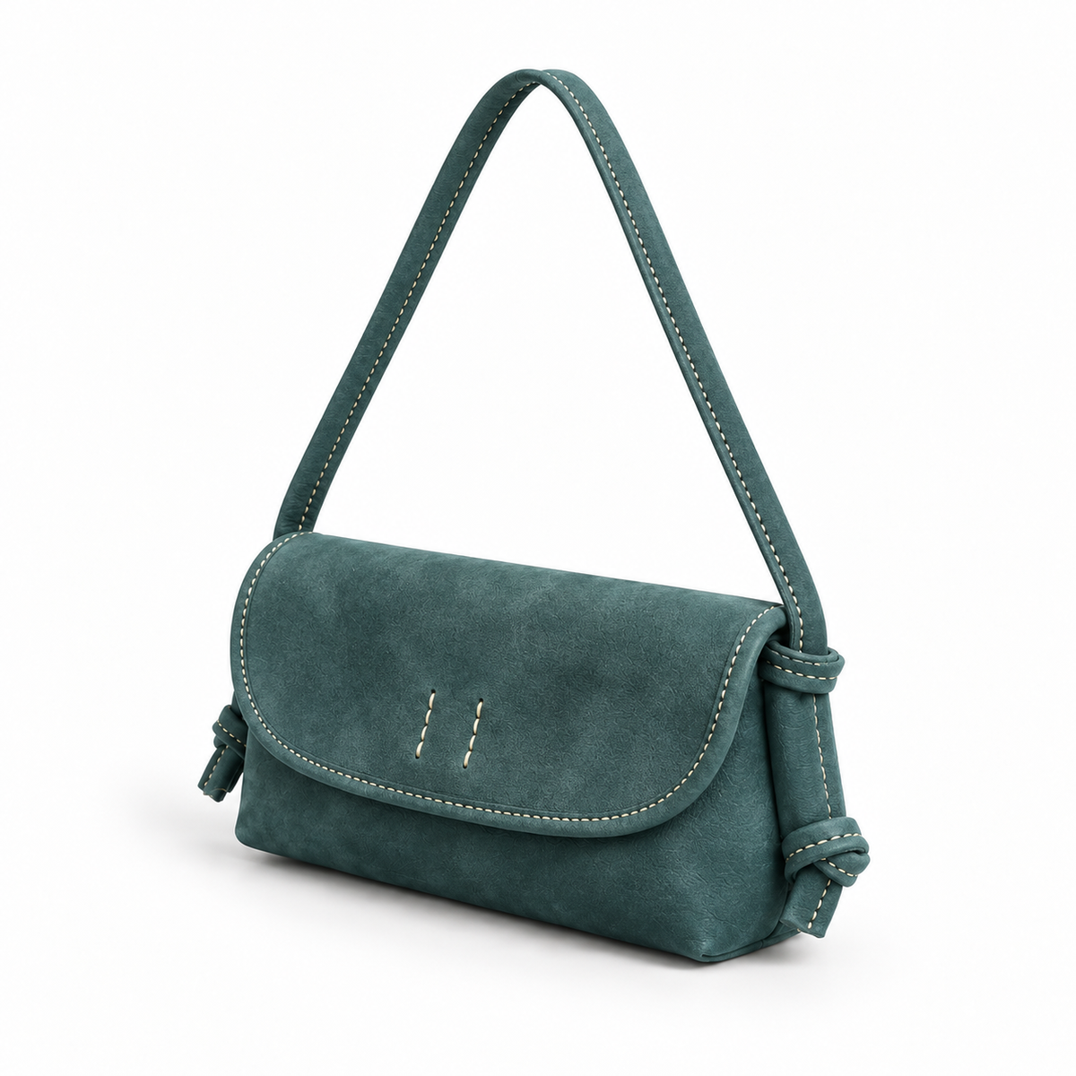Teal Suede Crossbody Flap Shoulder Bag-3