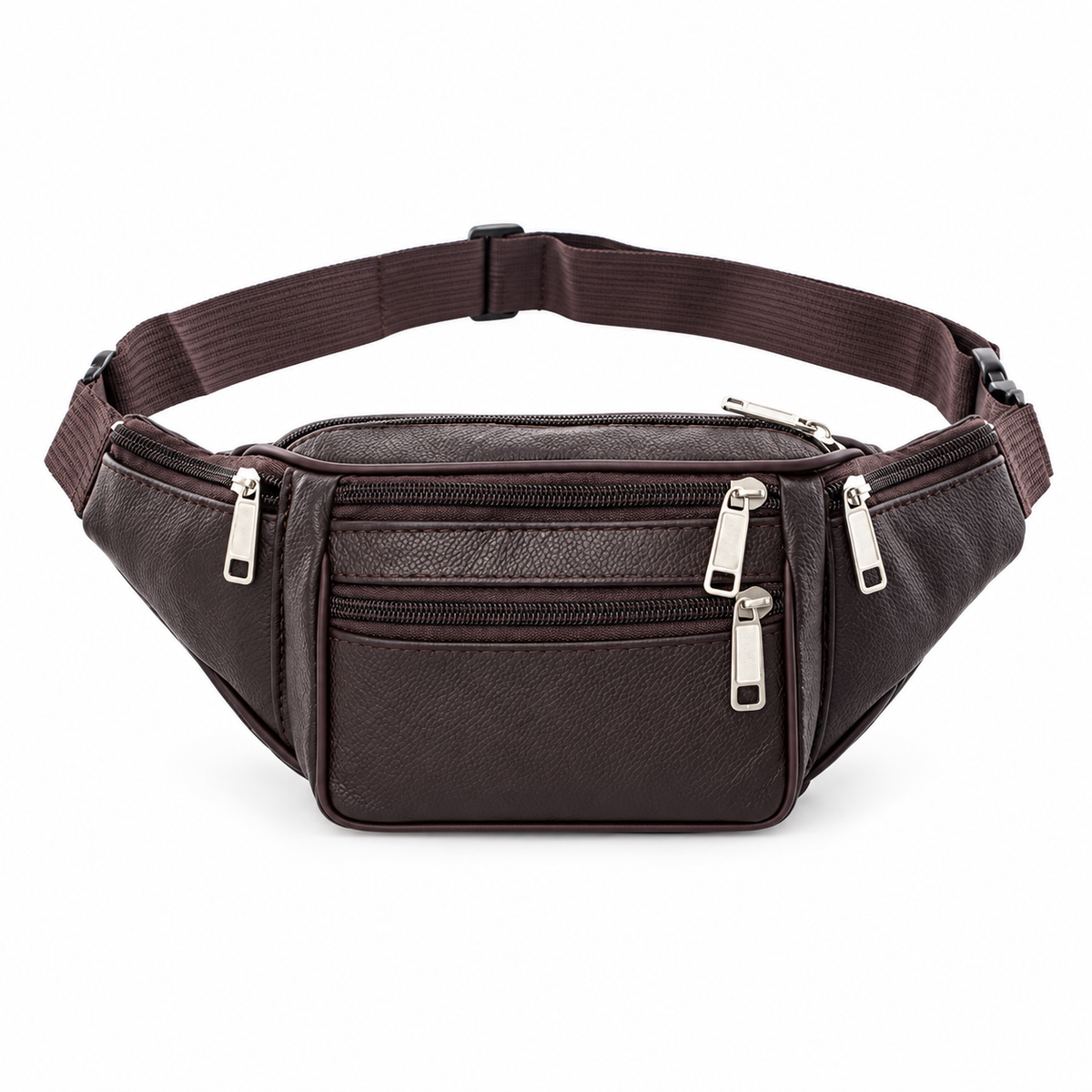 Dark Brown Multi Pocket Waist Bag-4