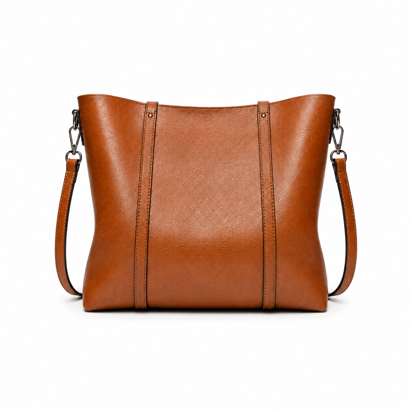 Vintage Leather Bag with Detachable Shoulder Strap-4