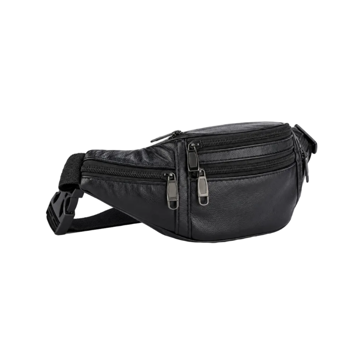 Black Multi Pocket Adjustable Waist Bag