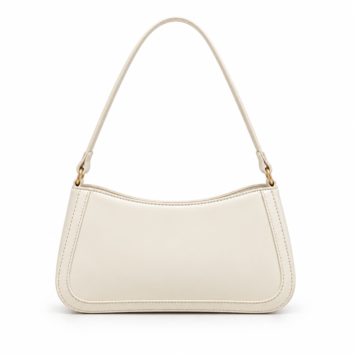 Elegant Ivory Bow Accent Shoulder Bag