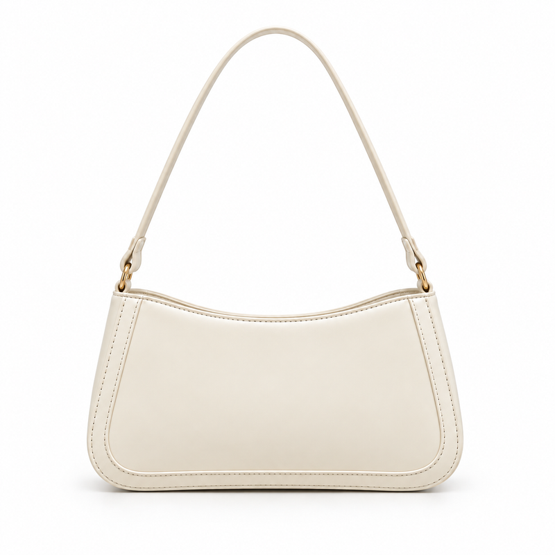 Elegant Ivory Bow Accent Shoulder Bag-2