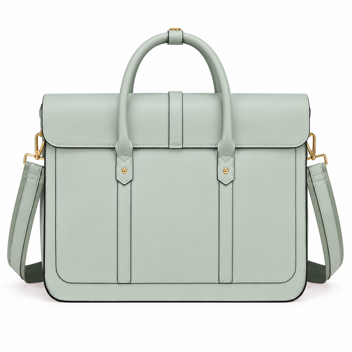 Sage Green Bow Leather Laptop Bag-2