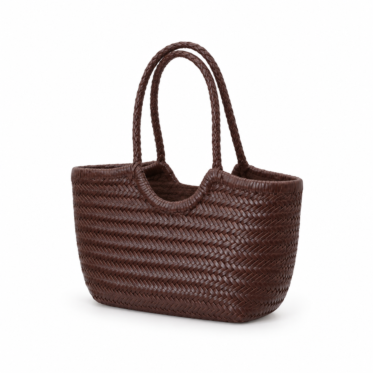 Chocolate Brown Woven Everyday Tote Bag-3