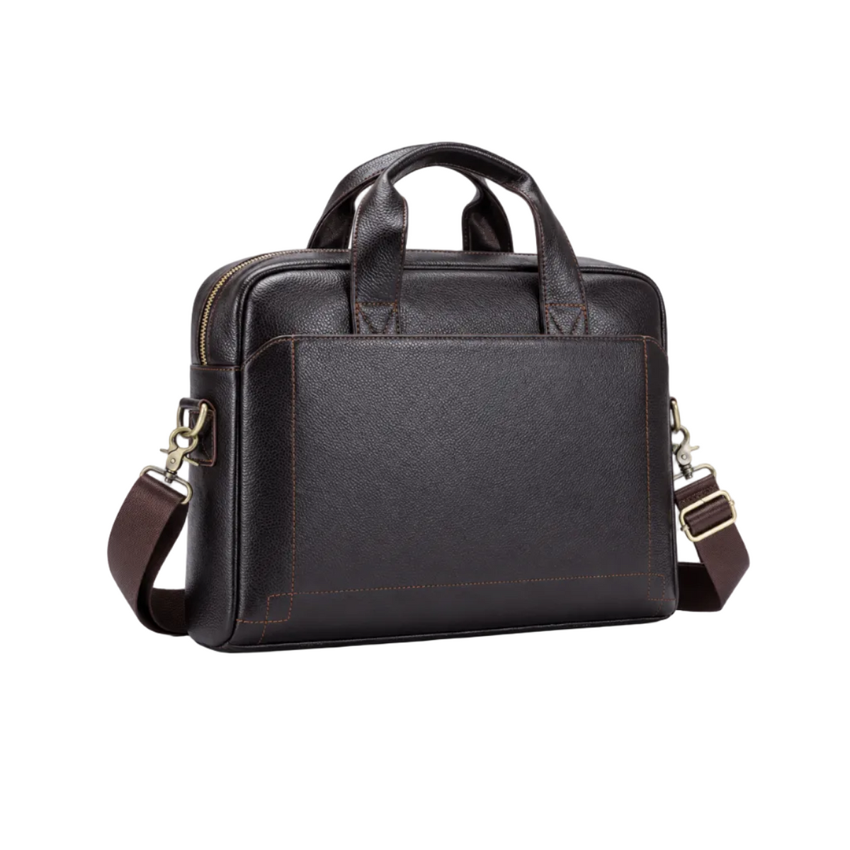 Classic Leather Briefcase With Shoulder Strap-1