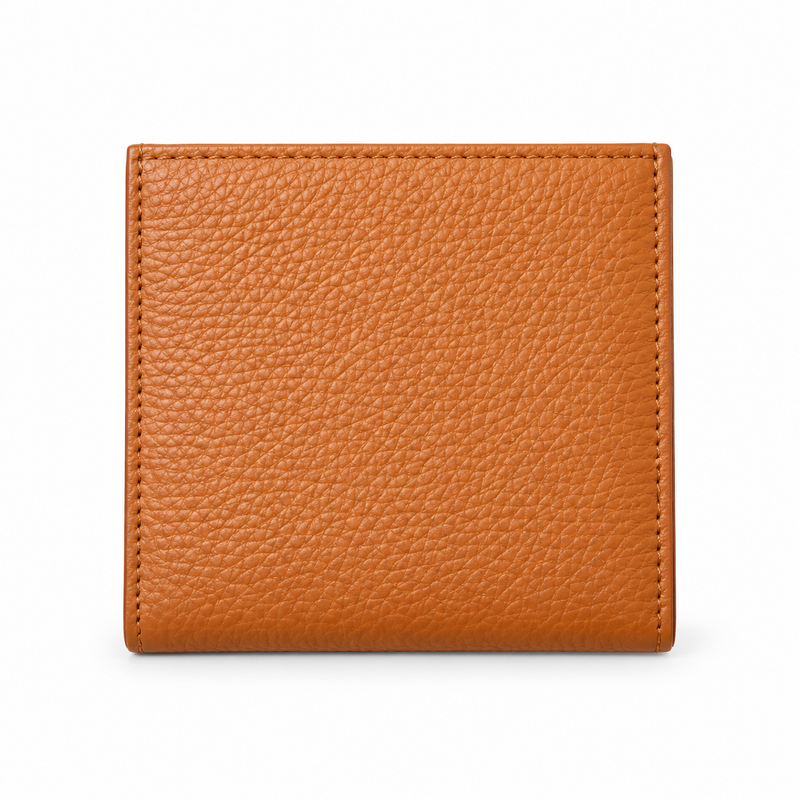 Caramel Tan Textured Snap Closure Wallet-2