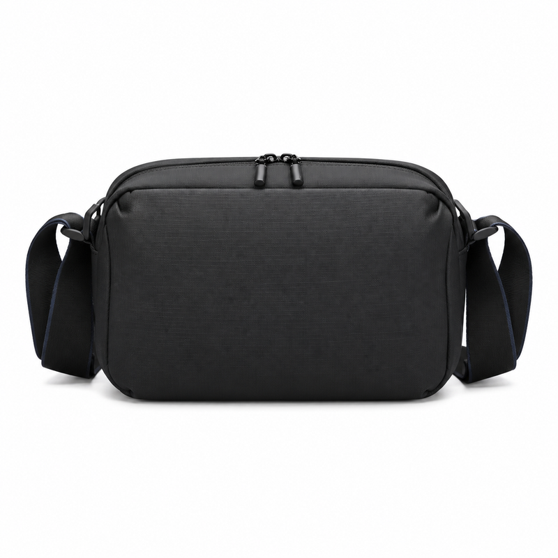 Black Everyday Crossbody Bag With Zippers-4