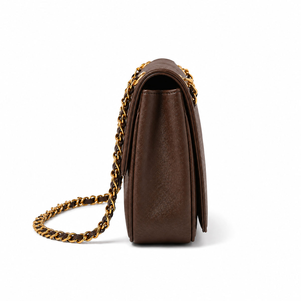 Chocolate Brown Chain Strap Shoulder Bag-4