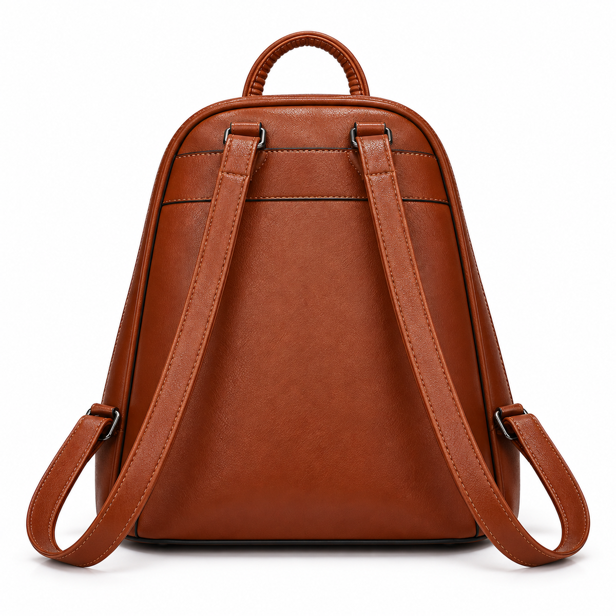 Classic Brown Backpack With Gold Accent-2